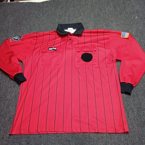 United States Soccer Federation Shirt Futbol Jersey Adult Large‎ Red Referee - Picture 1 of 9